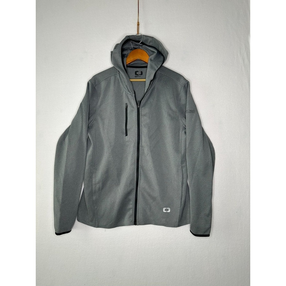 OGIO Gray Full Zip Lightweight Hooded Jacket Mens Large No Size Tag